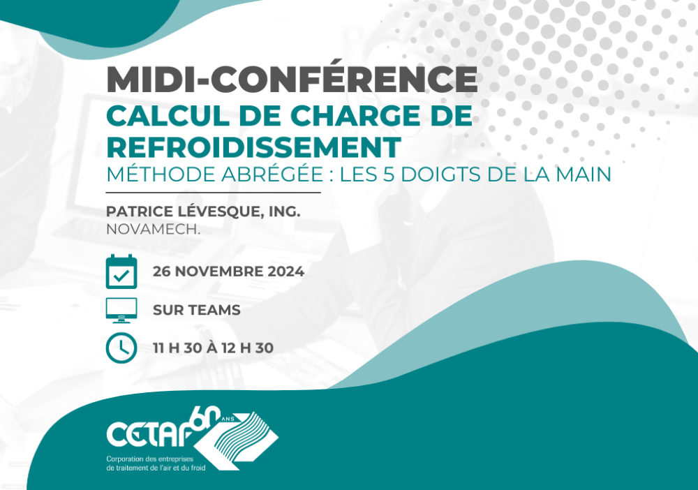 MIDI-CONFÉRENCE | Calcul de charge de refroidissement | Méthode abrégée : les 5 doigts de la main