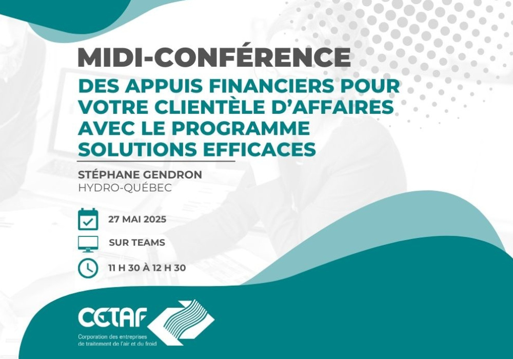 MIDI-CONFÉRENCE | Des appuis financiers pour votre clientèle d’affaires avec le programme Solutions efficaces